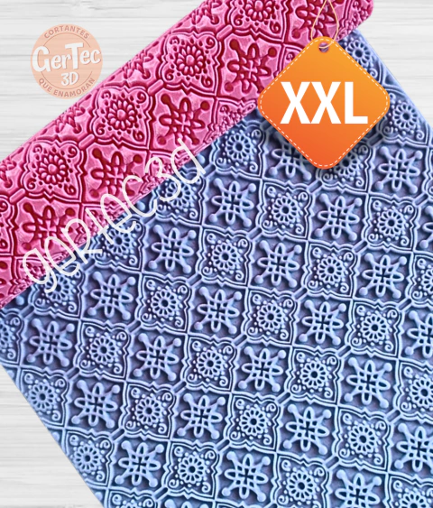XXL RODILLO TEXTURADOR MOSAICO GEOFLORAL - comprar online