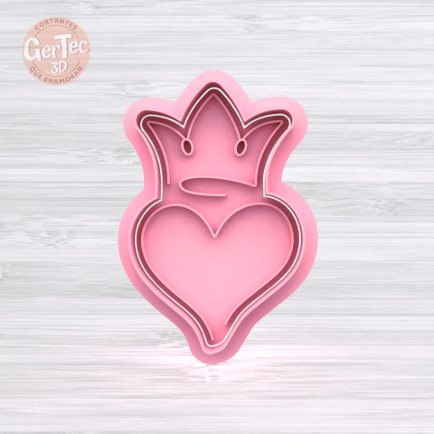 CORAZÓN CORONA (D10) Cortante + Stamp - comprar online