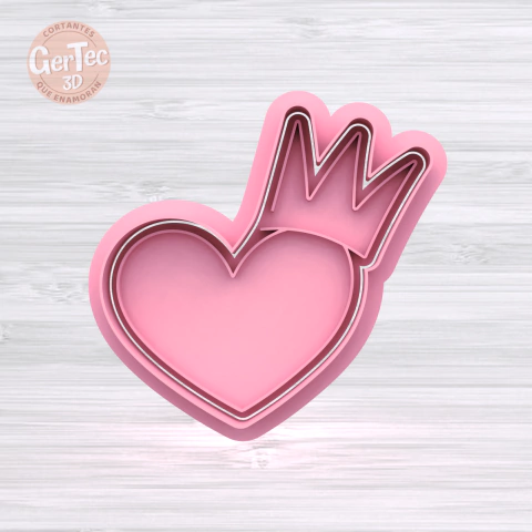 CORAZÓN CORONA (D1) Cortante + Stamp