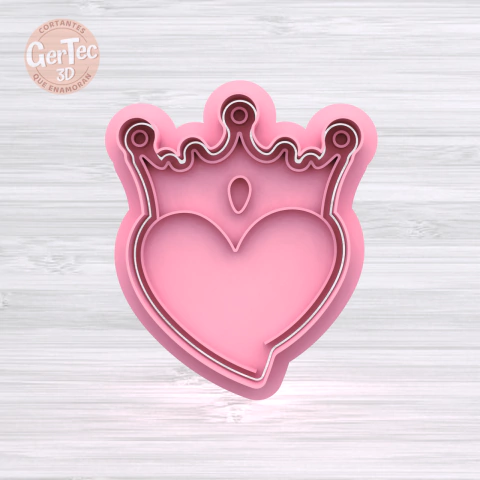 CORAZÓN CORONA (D5) Cortante + Stamp