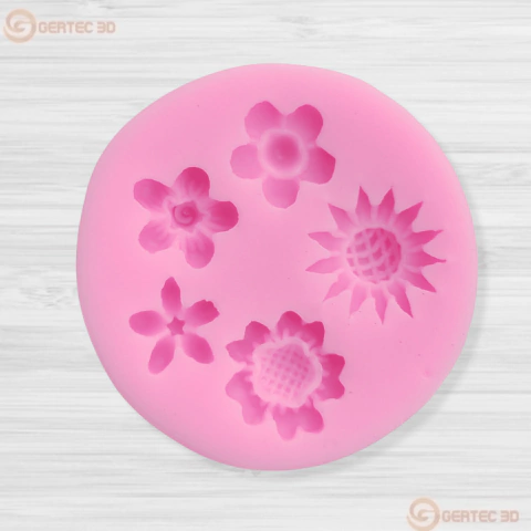 Molde Silicona - 5 FLORES