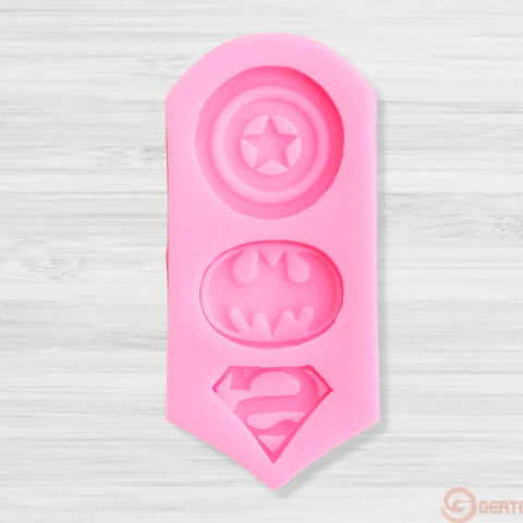 Molde Silicona - 3 LOGOS DE SÚPER HÉROES