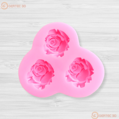 MOLDE SILICONA 3 ROSAS ROCOCÓ