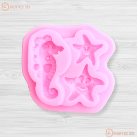 MOLDE SILICONA ESTRELLA / CABALLITO DE MAR