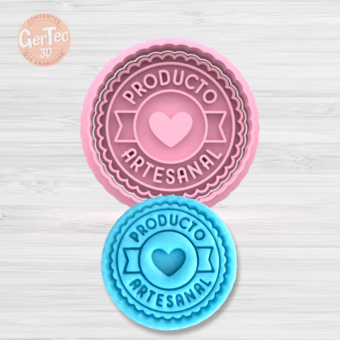"PRODUCTO ARTESANAL" 5 CM. Cortante + Stamp