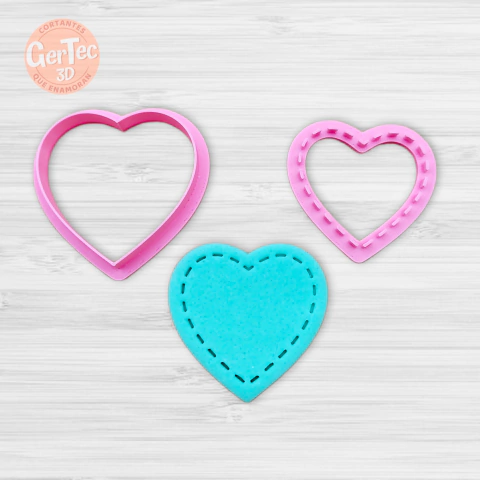CORAZÓN SIMIL BORDADO Cortante + Stamp