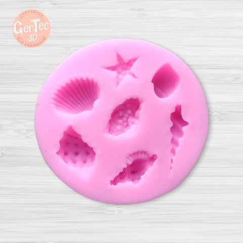 MOLDE SILICONA 7 FIGURAS MARINAS