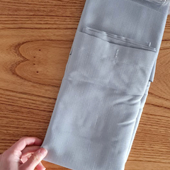 Cortina de baño lino + ganchos metálicos gris - comprar online