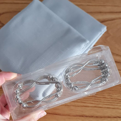 Cortina de baño lino + ganchos metálicos gris en internet