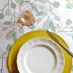 Mantel impermeable en gabardina Eucalipto Oliva - Romelia Deco & Fun
