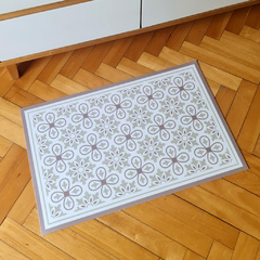 Alfombra vinilica flor beige - comprar online