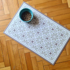 Alfombra vinilica flor beige en internet
