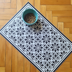 Alfombra vinilica flor negra