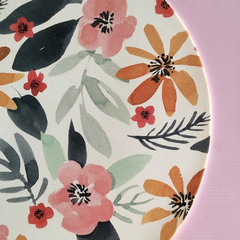 Individual de Mesa Circular Fama Rosa