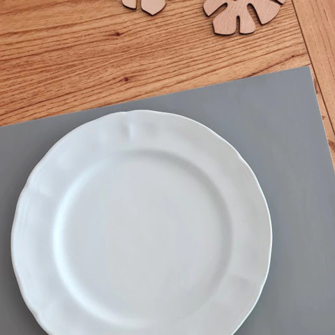 Individual de mesa rectangular gris claro