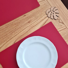 Individual de mesa rectangular rojo