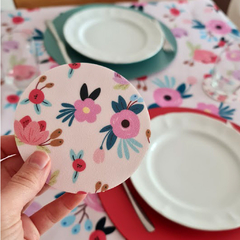 Mantel impermeable en gabardina Flores primavera - comprar online