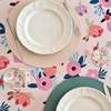 Mantel impermeable en gabardina Flores primavera
