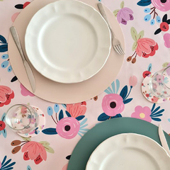 Mantel impermeable en gabardina Flores primavera