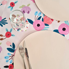 Imagen de Mantel impermeable en gabardina Flores primavera