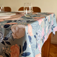 Mantel impermeable en gabardina Peonias - tienda online
