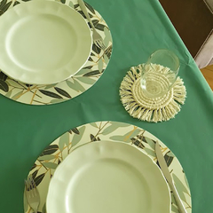 Mantel impermeable liso verde pastel en internet
