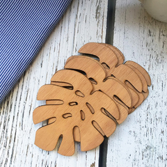 Set de 6 posavasos hojas - madera