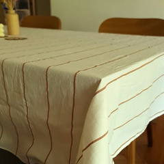 Mantel tusor rayas doradas - Romelia Deco & Fun