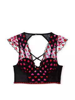 Corset Encaje Negro Corazones Rojo Fucsia Linea Signature SDD (34DD) 103/107 - MDD (36DD) 108/112 - L (36D) 95-100 Victoria's Secret en internet