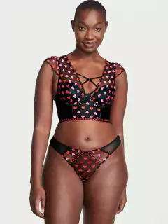 Corset Encaje Negro Corazones Rojo Fucsia Linea Signature SDD (34DD) 103/107 - MDD (36DD) 108/112 - L (36D) 95-100 Victoria's Secret - Ninna's Choice