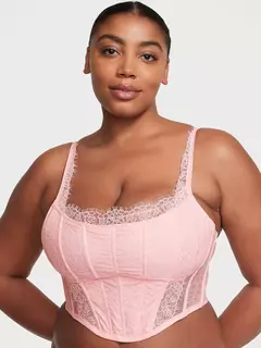 Corset Encaje Rosa Linea Signature S M L Victoria's Secret