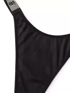 Bombacha Panty Negra Logo VS Strasses Colaless Victoria's Secret en internet