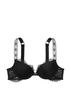 Corpiño Push-up Encaje Negro Logo Strasses 34C Victoria's Secret en internet