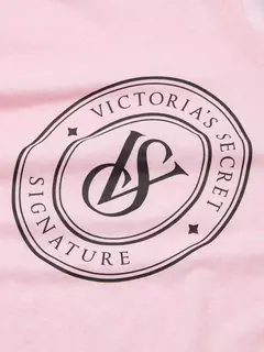 Pijama Remera Shorts Rosa Melange Logo Central Linea Signature S M Victoria's Secret en internet
