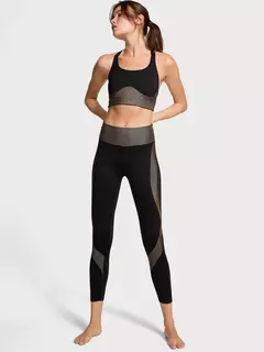 Calza Leggings Modeladora Negra & Dorado Logo Vsx Victoria's Secret - comprar online