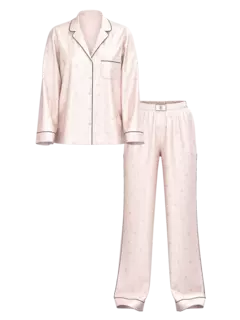 Pijama de Saten Rosa Logo Mini incrustaciones M Victoria´s Secret - tienda online