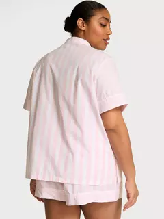 Pijama Algodón Corto Rosa Rayado Icónico Linea Signature Victoria´s Secret - Ninna's Choice