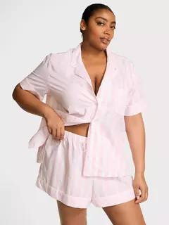 Pijama Algodón Corto Rosa Rayado Icónico Linea Signature Victoria´s Secret - comprar online