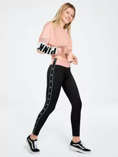 Calzas Leggings Algodón & Spandex Rosa Gris Logos Pink S Victoria's Secret