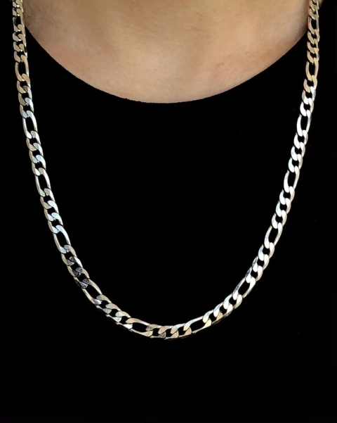 Corrente 3 por 1 - Prata (5mm) - 25g - 60cm