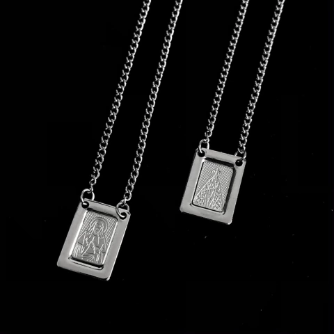 Escapulário Grumet N. Sra. Detalhado - Prata - 65cm