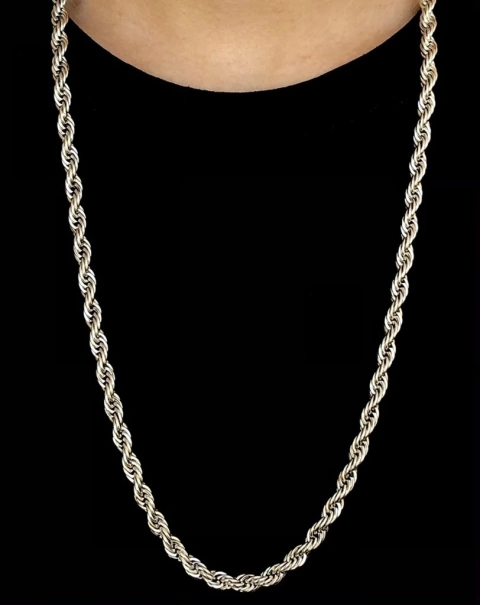 Corrente Cordão Baiano - Prata (6mm) - 55g - 70cm