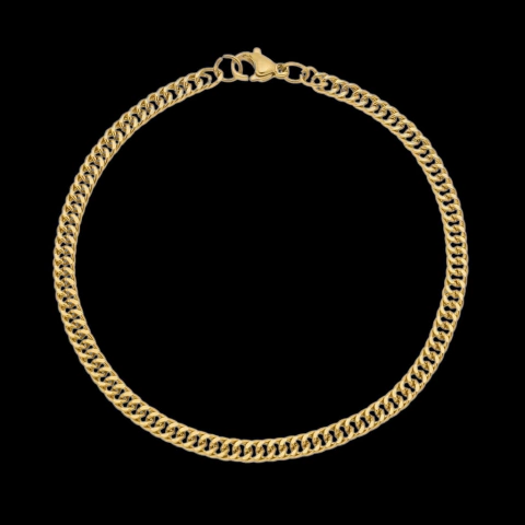 Pulseira Grumet Dupla - Fecho Lagosta (3mm) - 5g - 20cm - Banhada a ouro 18k - BRINDE