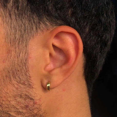 Par De Brincos Argola Lisa - 8mm - Ouro