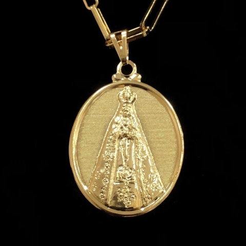 Pingente Placa Nossa Sra. 4x3cm - Banhado A Ouro 18k - comprar online