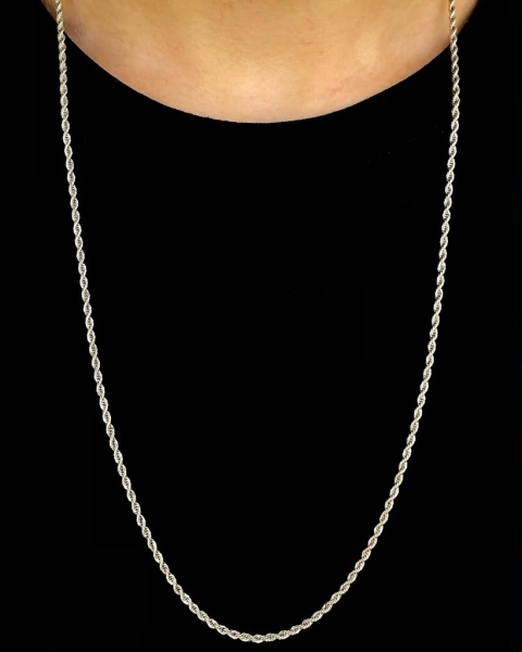 Corrente Cordão Baiano - Prata (3mm) - 12g - 70cm
