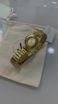 Relógio vintage dourado aço inox