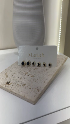 Trio brincos gota black - comprar online