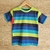 Remera manga corta rayada en algodon con lycra