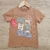 Remera color Marrón de algodón manga corta estampada